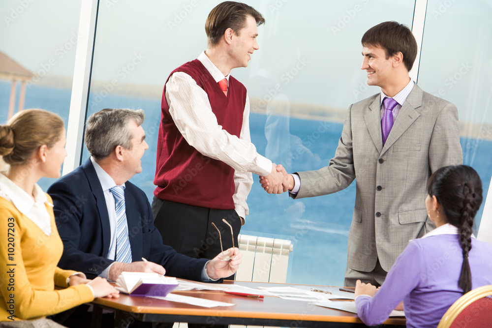 Canvas Prints successful partners shaking hands