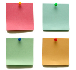 Blank note papers isolated on white.