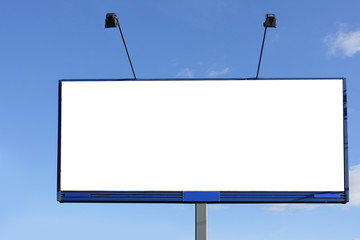 Blank billboard over blue sky, put your own text here
