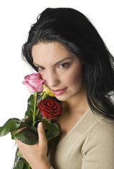 Beautiful women with roses