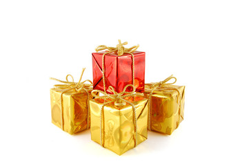 A few boxes with gift on the white background