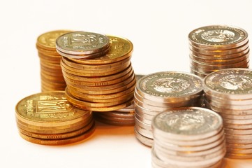 Silver and gold coins