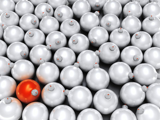 Christmas toys of red and white colors