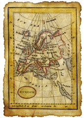 Fototapeta na wymiar ancient map of Europe