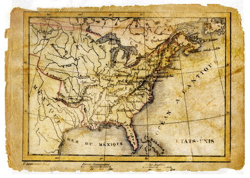 ancient map of eastern Usa