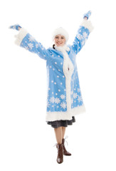 Happy Snow Maiden isolated on white