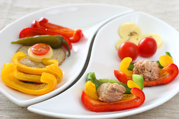 Healthy colorful platter with assorted vegetables
