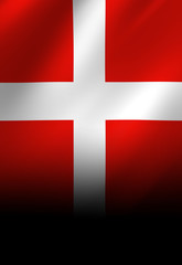 Naklejka premium Danish flag waving in the wind