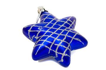 Christmas deep blue star, isolated on white background