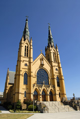 Fototapeta na wymiar Front Facade of a Beautiful Catholic Church