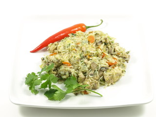Chicken pilaf dish.