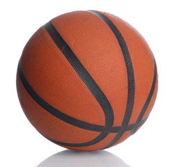 leather basketball isolated on a white background