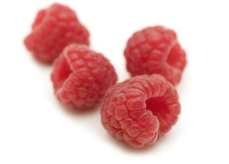 fresh raspberry on white background