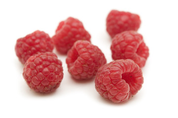 fresh raspberry on white background