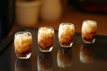 4 verrines riz au lait caramel