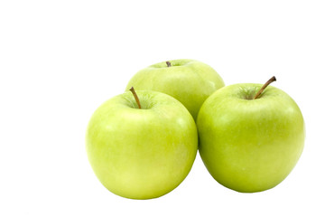 Three apples isolated on white.