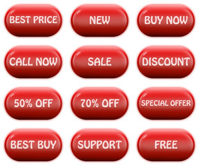 Glossy web buttons set