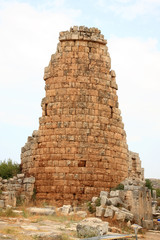 Fototapeta premium Turkey, Perge.Ancient tower ruins.