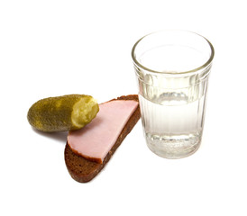 Russian vodka isolated on white background