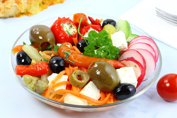 Bowl of salad for background.