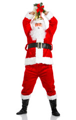 Happy Christmas Santa. Isolated over white background.