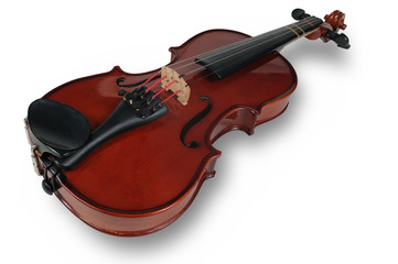 Violin isolated over a white background with path