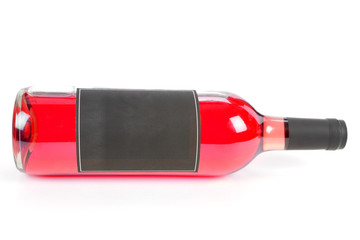 Wine or soft drink bottle with white background