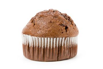 Muffin with white background, close up