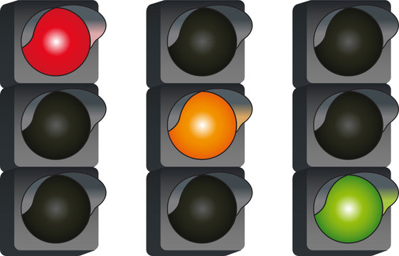 Feu de circulation - Rouge, orange, vert
