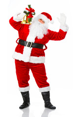 Happy Christmas Santa. Isolated over white background.