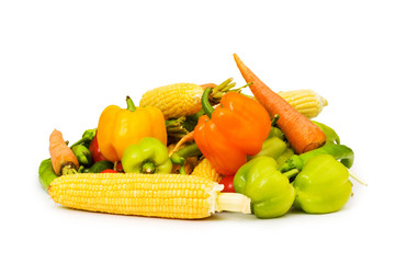 Various vegetables isolated on the white background