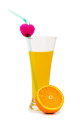 Orange cocktail isolated on the white background