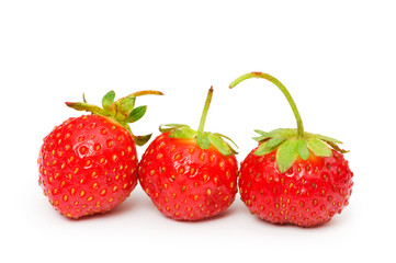 Red strawberry isolated on the white background