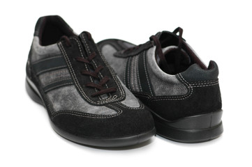 Grey sporty shoes isolated on the white