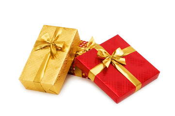 Gift boxes isolated on the white background