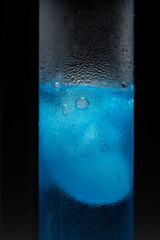 closeup of chemical reaction in test tube