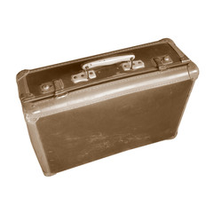 Vintage suitcase isolated over white