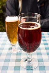 Two cold beer on a resturant