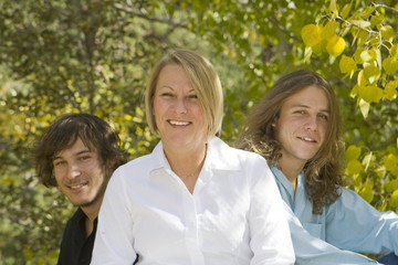 Photo of single mom with her two teenage boys