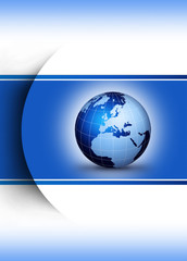 Blue world globe design concept