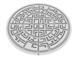 Round labyrinth isolated on white background