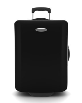 black suitcase isolated on white background