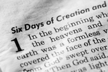 Genesis 1:1 - In the beginning, and old, used bible