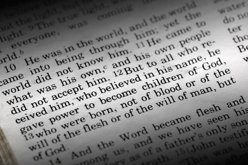 Bible detail of John 1:12 , a popular New Testament passage