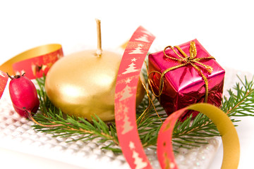 christmas arrangement on white background