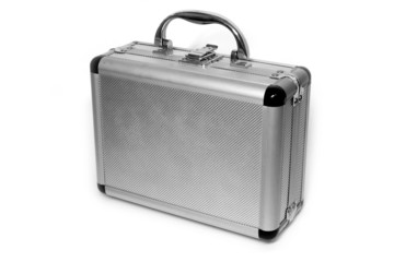 Steel case isolated on white