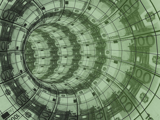 Movement of money resources - tunnel from euro