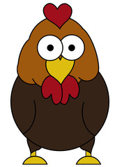 Chicken Cartoon - Isolated on white