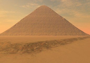 Fototapeta na wymiar couché de soleil sur pyramide