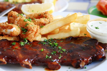 ribs and calamari